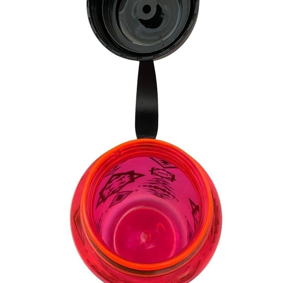 PINK Victoria’s Secret Neon Pink Clear Native Print 32oz Water Bottle NWOT - Picture 3 of 5